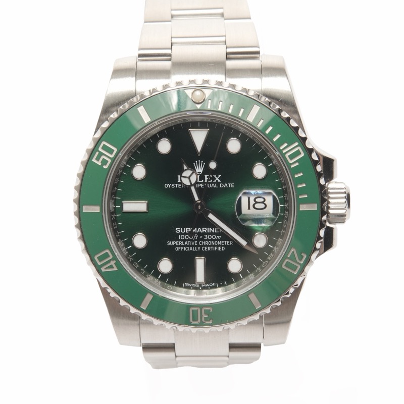 極美品 ロレックス ROLEX サブマリーナ デイト 116610LV ランダムシリアル グリーン 腕時計 シルバー