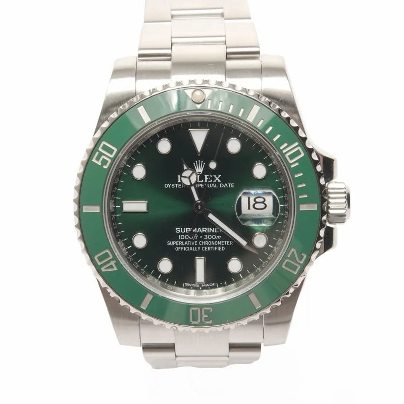 極美品 ロレックス ROLEX サブマリーナ デイト 116610LV ランダムシリアル グリーン 腕時計 シルバー