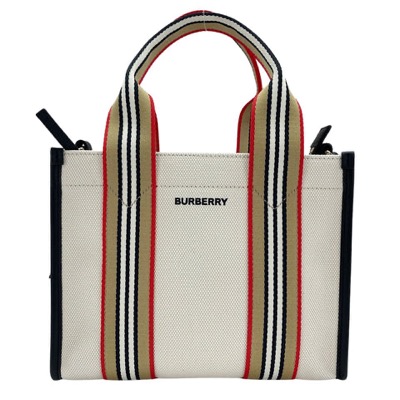 BURBERRY アイコンストライプ キャンバス トートバッグ